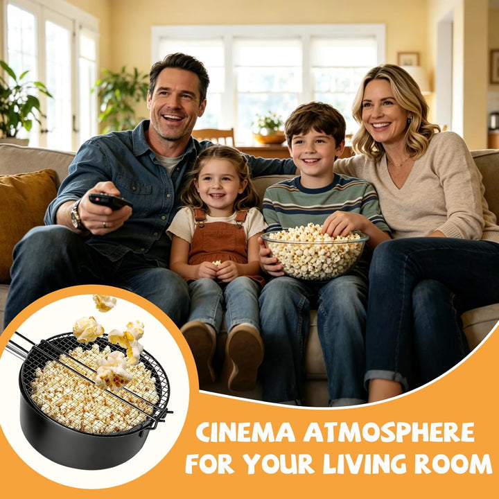 Popcornpfanne für Lagerfeuer & Grill,Popcorn Topf mit langem Griff für Camping,Popcornmaschine,Popco