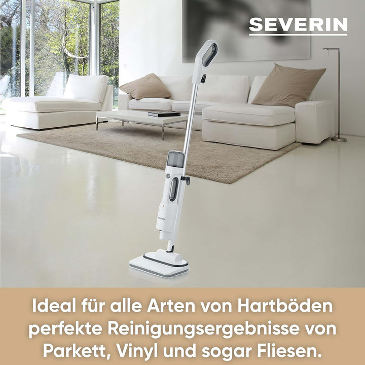 SEVERIN Dampfreiniger mit Mehrzweck-Zubehör, Allzweck- und Teppichreiniger für frische Teppiche und