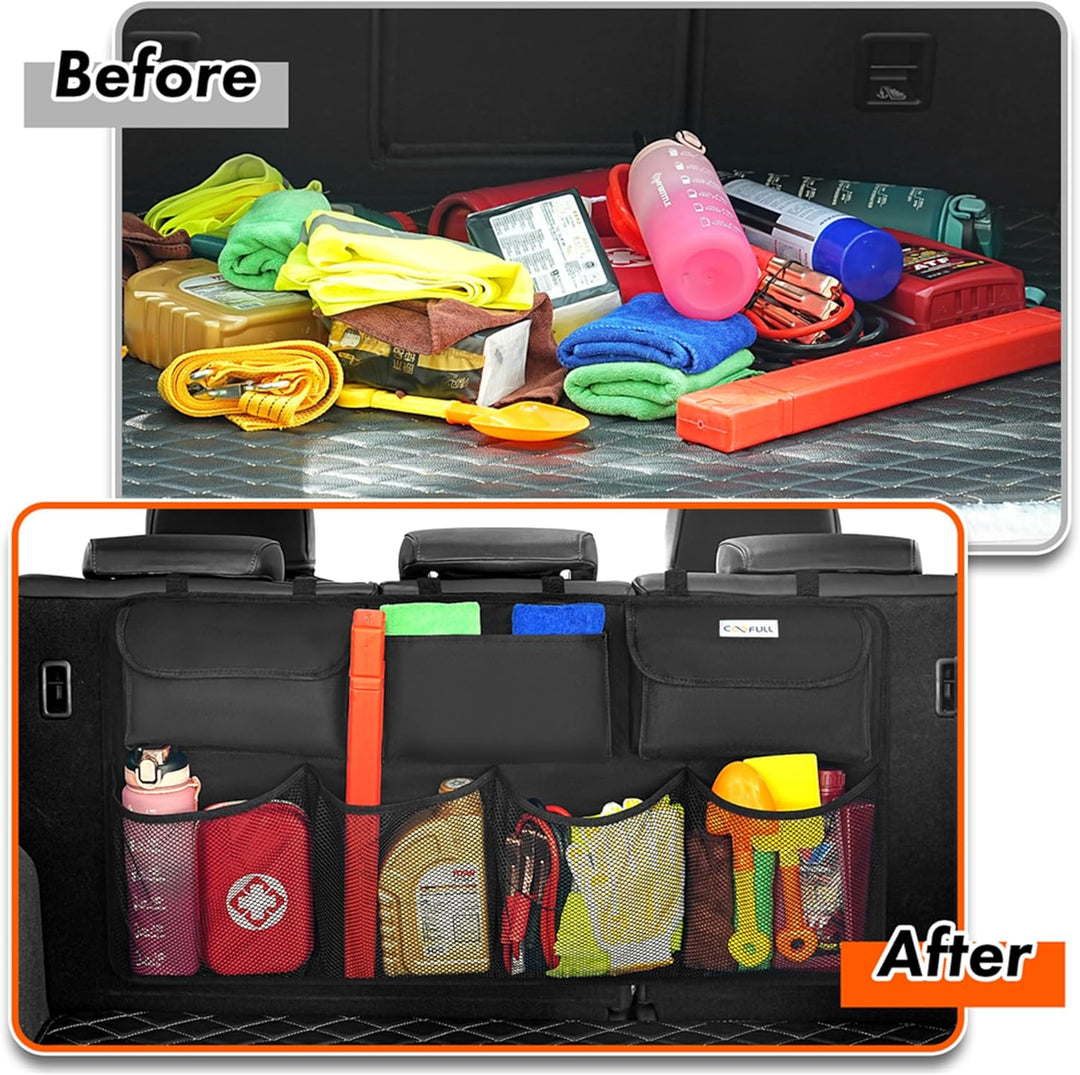 Kofferraum Organizer Auto, multi aufbewahrungstasche für auto mit netztaschen, kofferraumtasche, sch