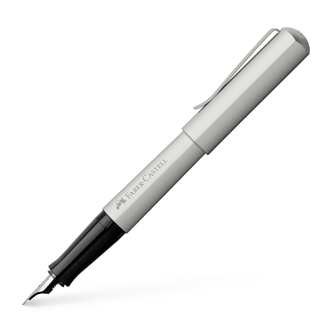 Faber-Castell 150590 - Füller Hexo, Federbreite M, silber matt, 1 Stück Füller Hexo M Silber matt, F