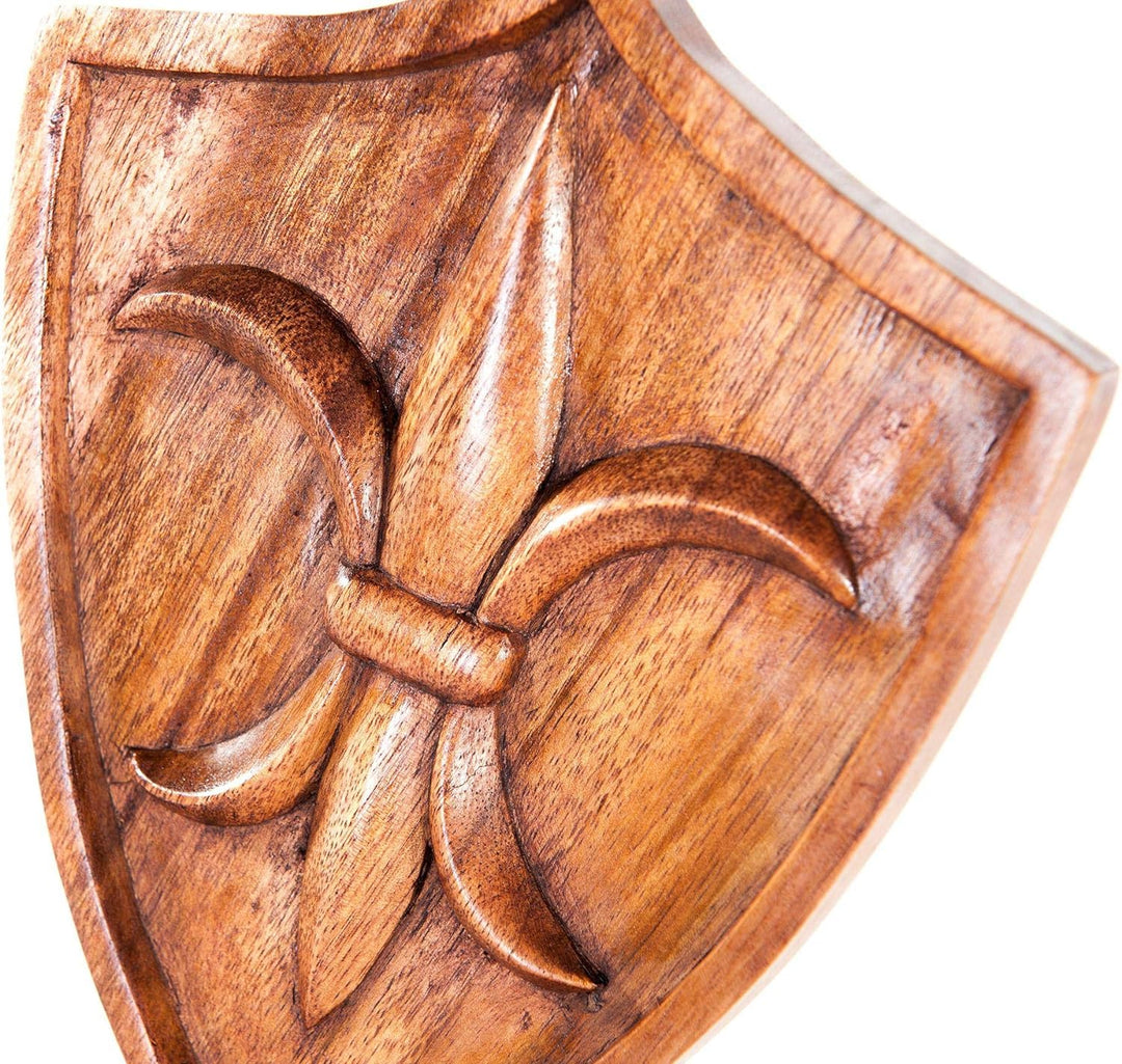 Windalf Majestätisches Wandbild Fleur DE LIS 22 cm Handarbeit aus Holz