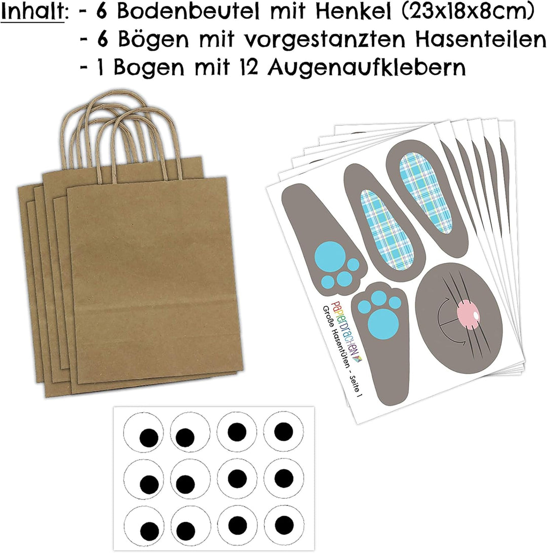 Papierdrachen DIY Osternester zum Befüllen und Basteln - Geschenktüten für Kinder mit Osterhasen in