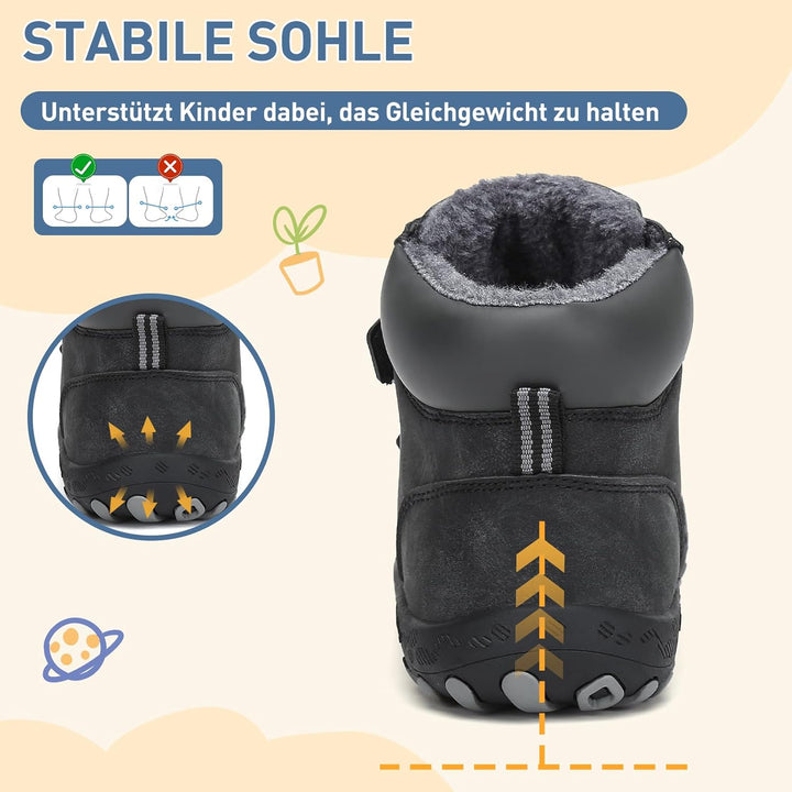 Mishansha Kinder Winterschuhe Mädchen Winterstiefel Warm Schneestiefel Gefüttert Boots Wasserdicht 2