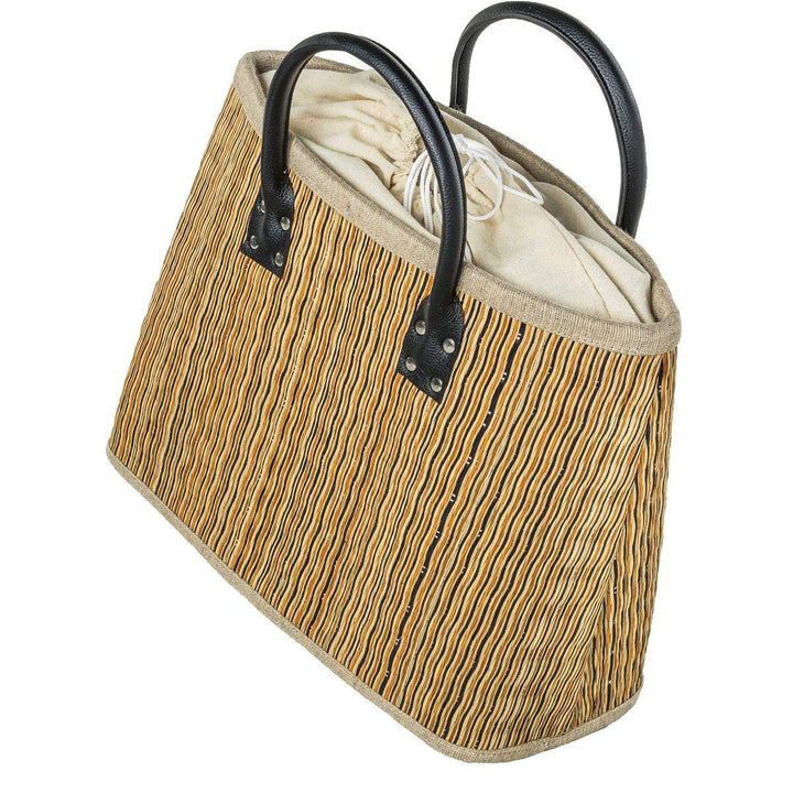 LaFiore24 Einkaufstasche Shopper Henkeltasche Korb Handtasche Allzwecktasche Orange-Mehrfarbig, Oran