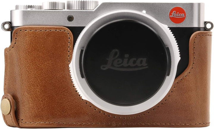 MegaGear Ever Ready Echtleder Kameratasche mit Trageriemen kompatibel mit Leica D-Lux 7 Braun, Braun