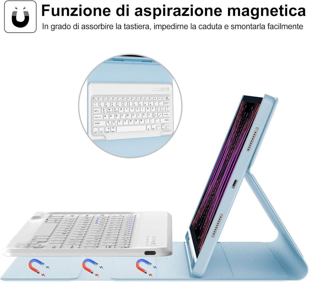 IVEOPPE Tastatur für iPad Pro 12,9, Hülle mit Tastatur für iPad Pro 6. Generation, Bluetooth QWERTZ