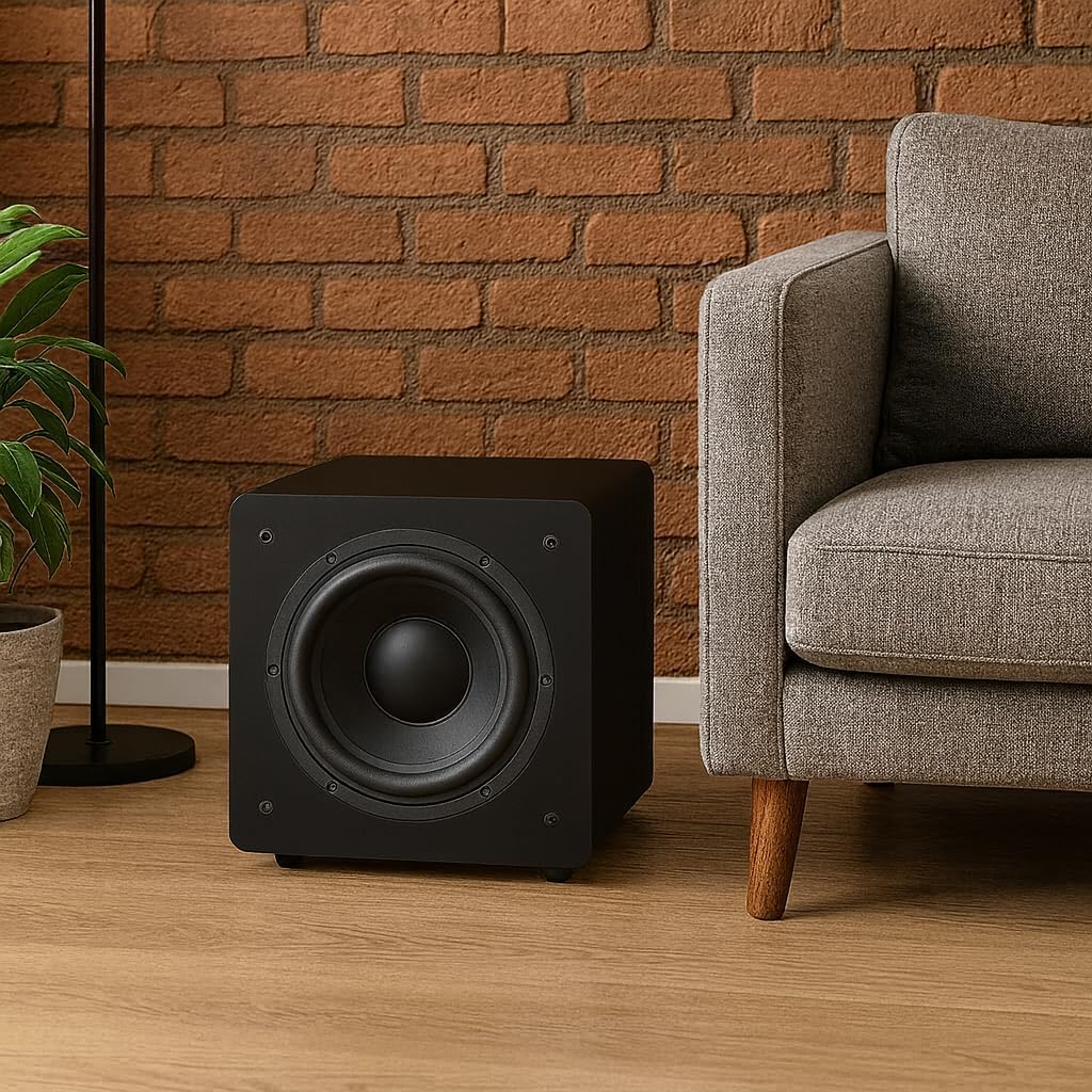 Dynavoice Aktiver Subwoofer 90W RMS Geschlossenes Gehäuse 8 Zoll Tieftöner Schnellansprechender Bass