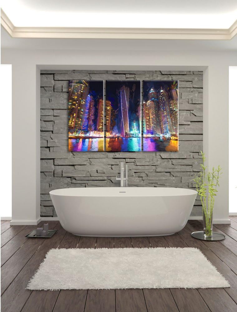 Pixxprint Dubai Burj al Arab als Leinwandbild/Grösse: 3 Teilig (120x80) cm/Wandbild/Kunstdruck/ferti