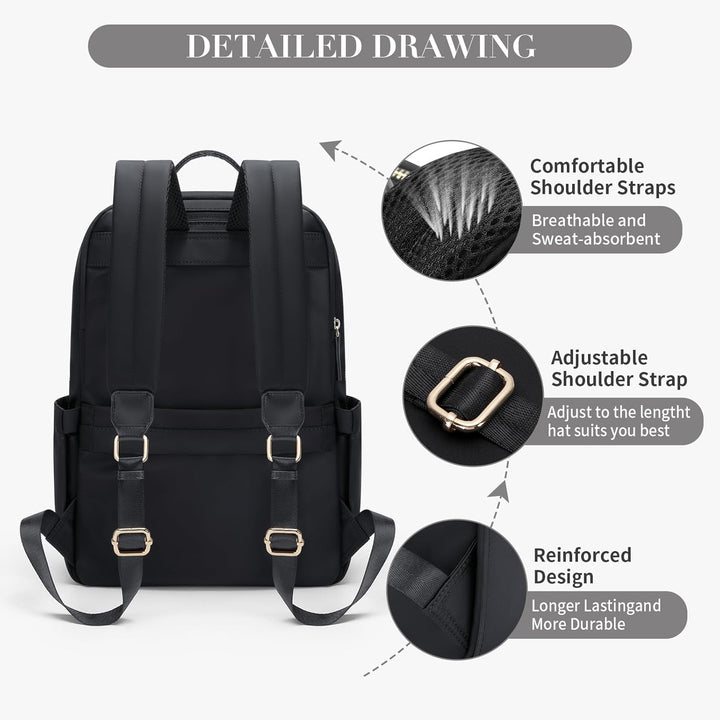 GOLF SUPAGS Laptop Rucksack für Damen Casual Daypack für Arbeit Reisen College Schulrucksack Handtas