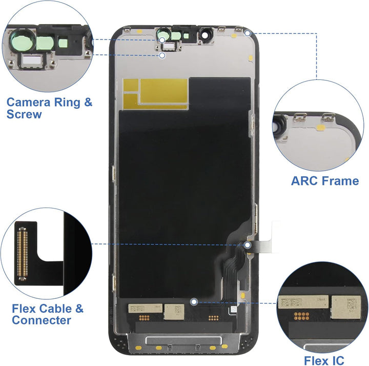 SRJTEK Für iPhone 13 Bildschirm Ersatz für iPhone 13 LCD Bildschirm Ersatz A2633 LCD Display A2482 T