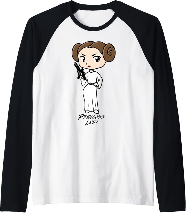Star Wars Princess Leia Cartoon Blaster Up Raglan