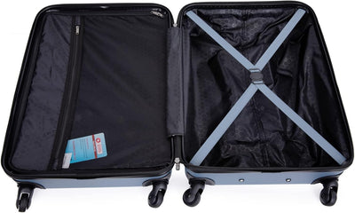 Travelhouse Bali Stabiler Koffer-Set 3tlg. Trolley Koffer Reisekoffer Blau ABS Hartschalen Kofferset