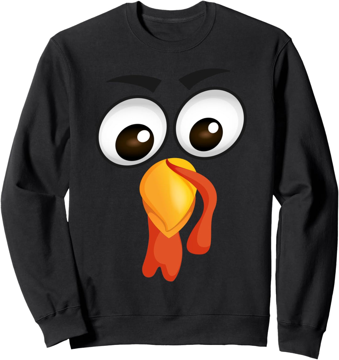 Turkey Face Thanksgiving Halloween Kids Adults Sweatshirt
