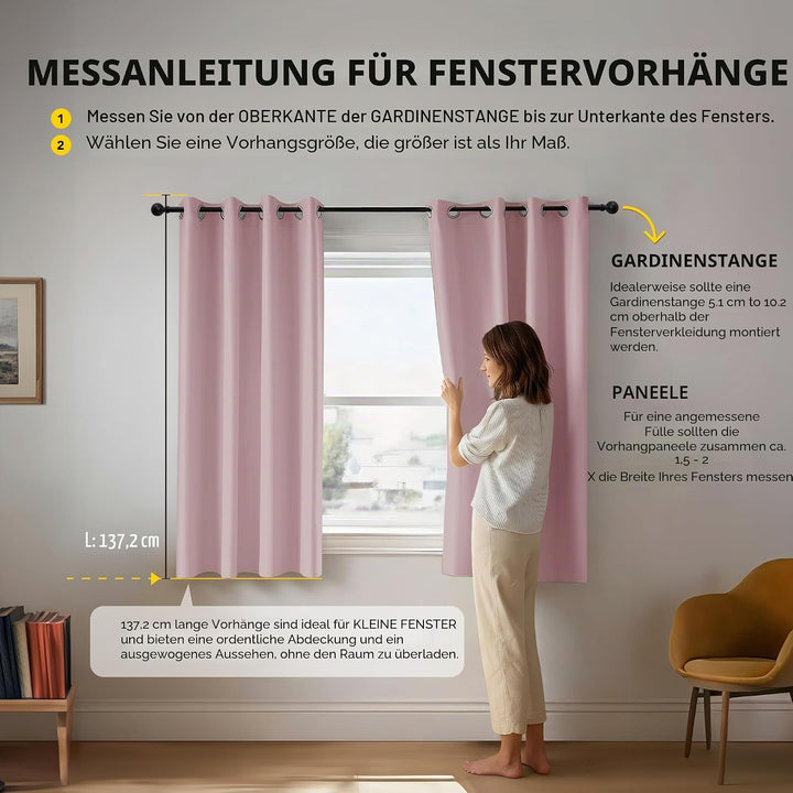Deconovo Verdunkelungsvorhang Kälteschutz Gardinen Schlafzimmer Kälteschutzvorhang Blickdicht 138x11