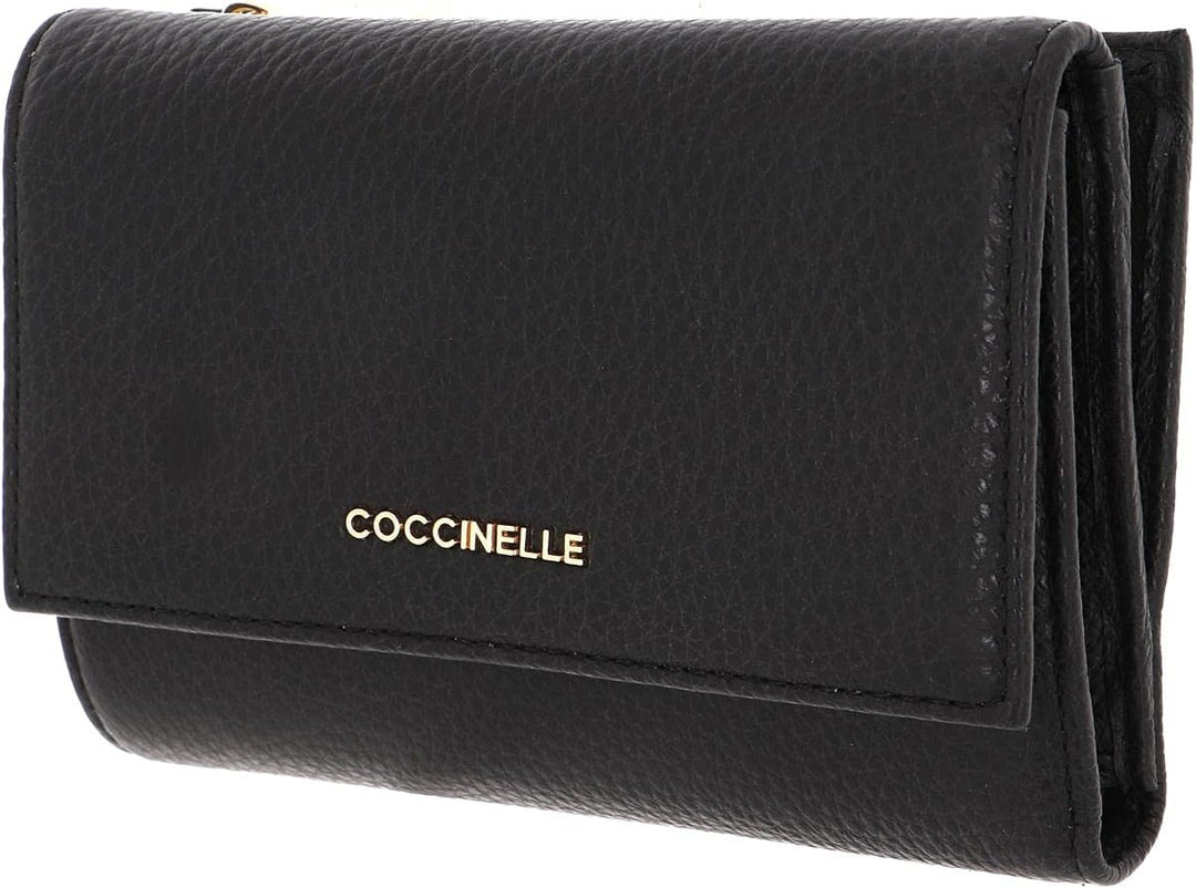 Coccinelle Metallic Soft - Geldbörse 12cc 14 cm Black