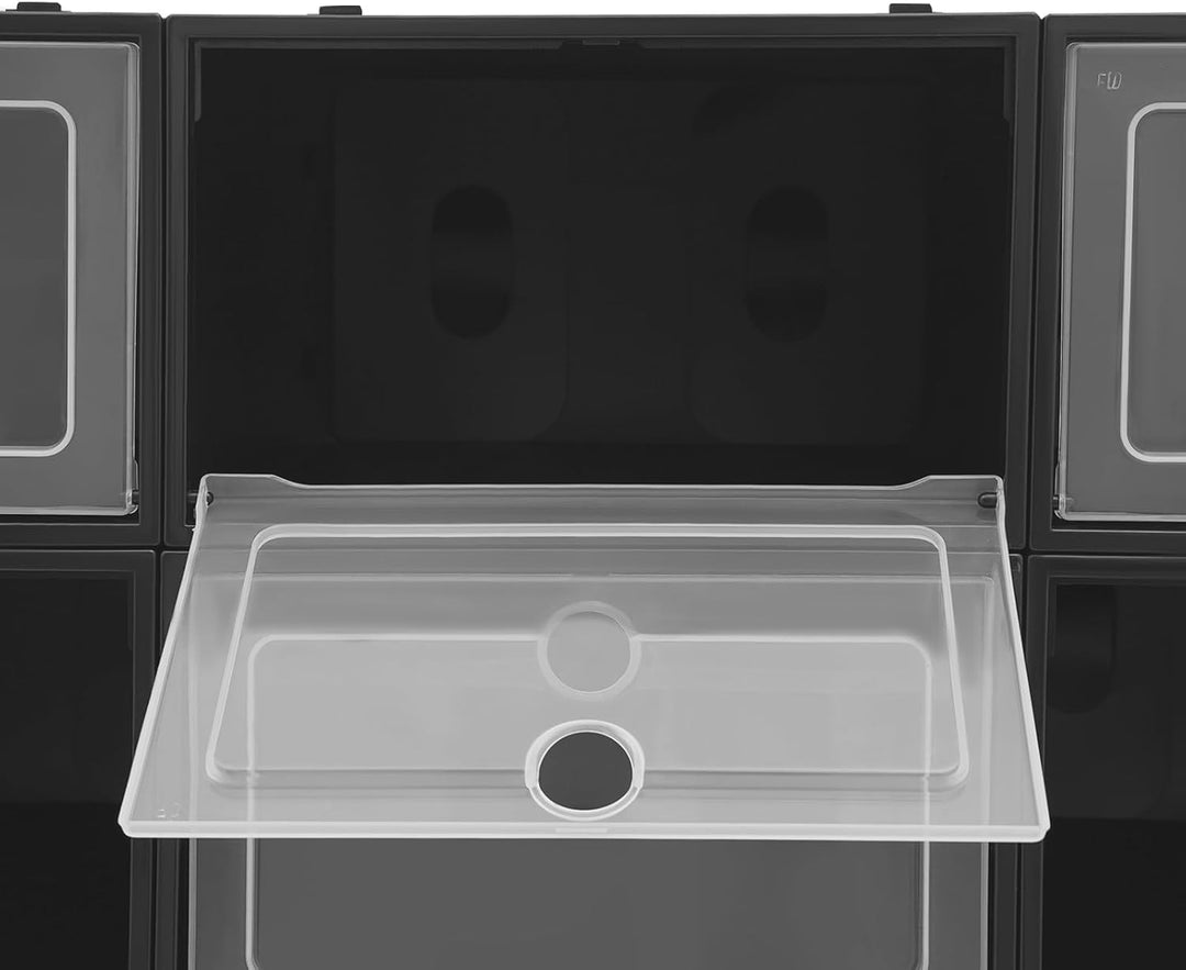 Schuhboxen Stapelbare Schuh Organizer 24 Stück mit Transparent Deckel Zusammenklappbares Schuhaufbew