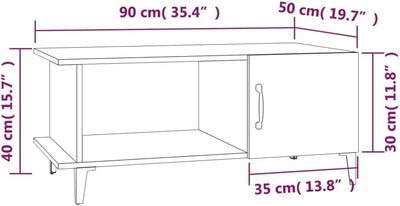 FIRBNUS Couchtisch Weiss Hochglanz Wohnzimmertisch Modern 90x50x40 cm Side Table Beistelltisch Stilv