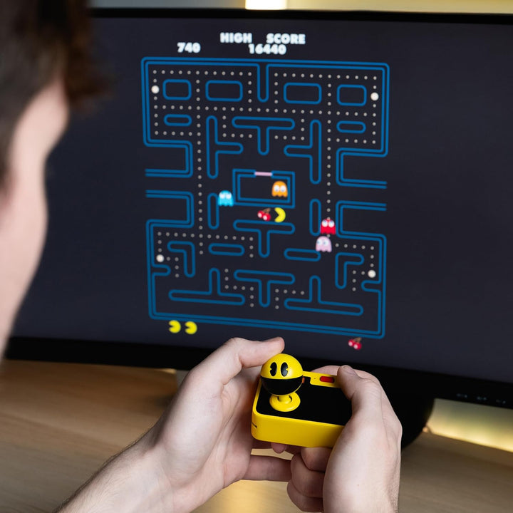 Fizz Creations PAC-MAN Plug & Play Retro Gaming Arcade Game Wireless Controller Included HDMI Cable