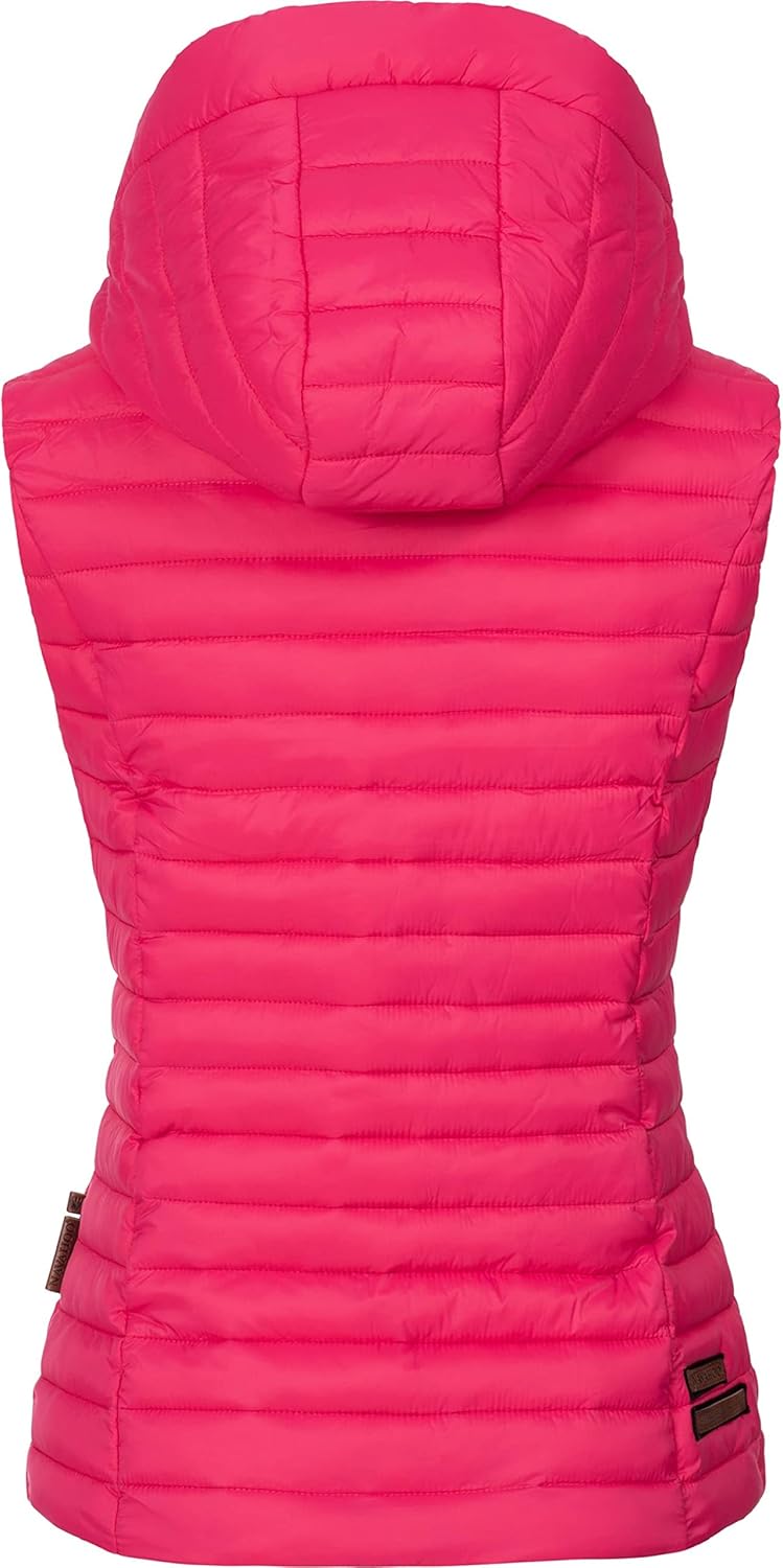 Navahoo Damen Übergangsjacke leichte Steppweste mit Abnehmbarer Kapuze Shadaa XS-3XL XS Rosa, XS Ros