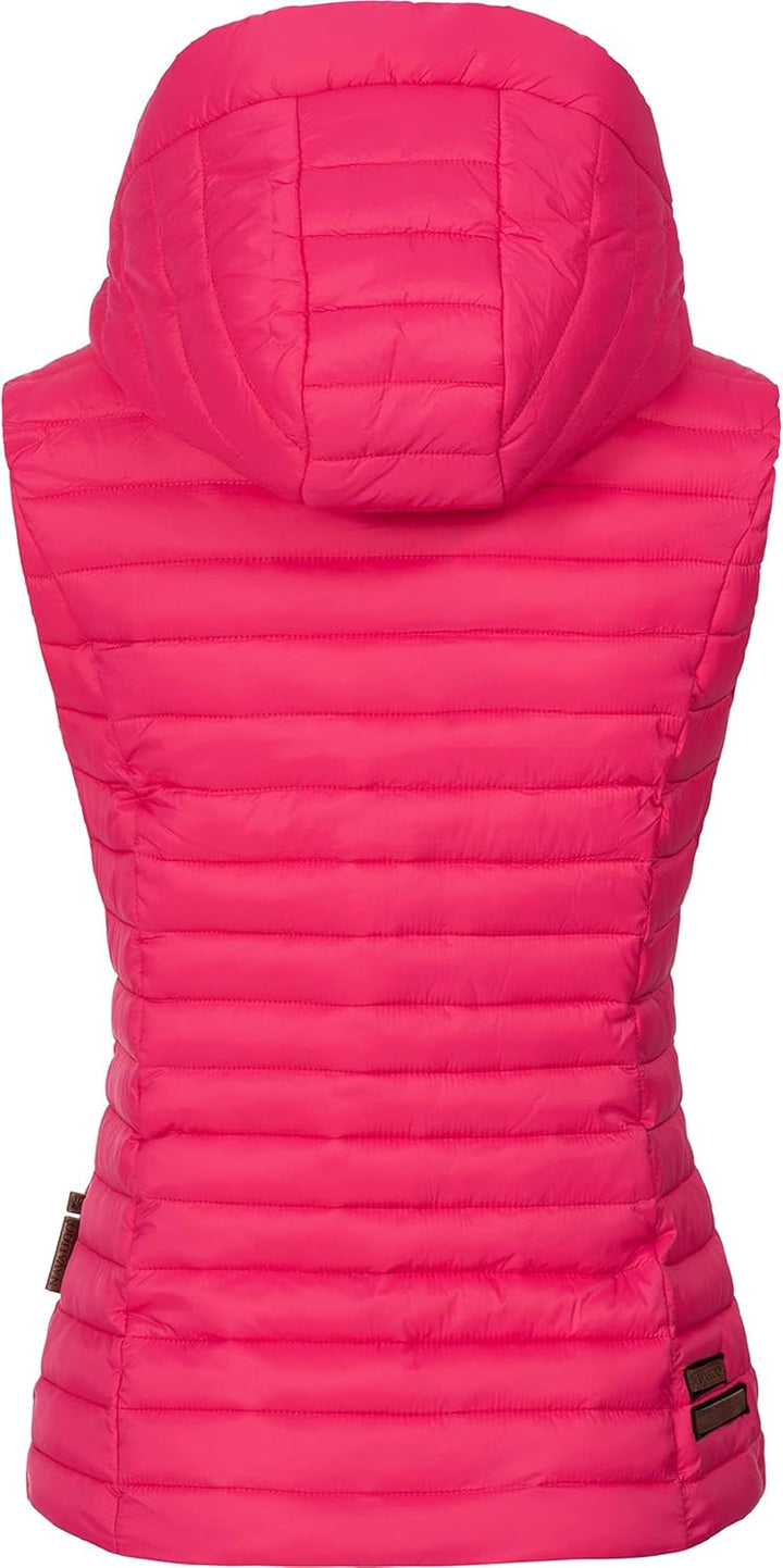 Navahoo Damen Übergangsjacke leichte Steppweste mit Abnehmbarer Kapuze Shadaa XS-3XL XS Rosa, XS Ros