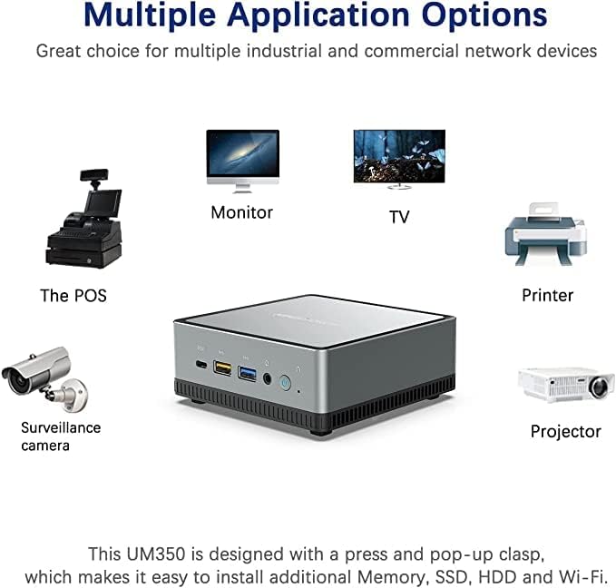 MINIS FORUM Mini PC UM700,AMD Ryzen 7 3750H 4-Kern-CPU 16 GB DDR4/512 GB SSD Mini Desktop Computer,H