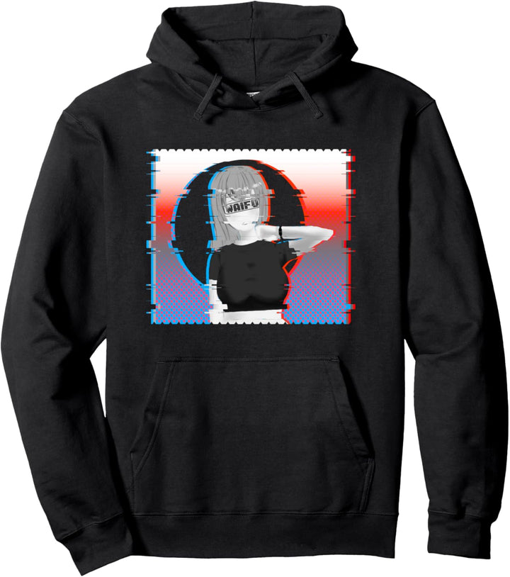 Waifu Anime School Girl - Japanische Ästhetik Vaporwave Pullover Hoodie