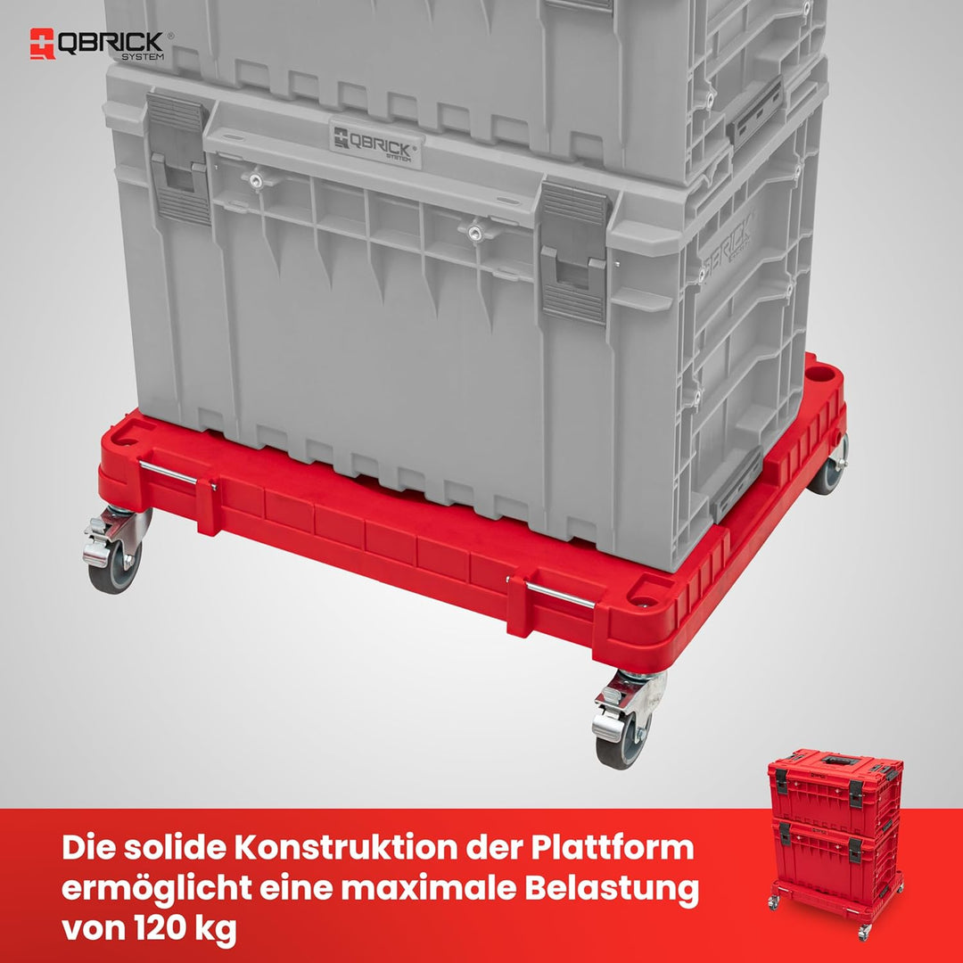 QBRICK SYSTEM Transportroller Rollbrett Transportbrett 120 kg Tragkraft ONE Transport Platform Works