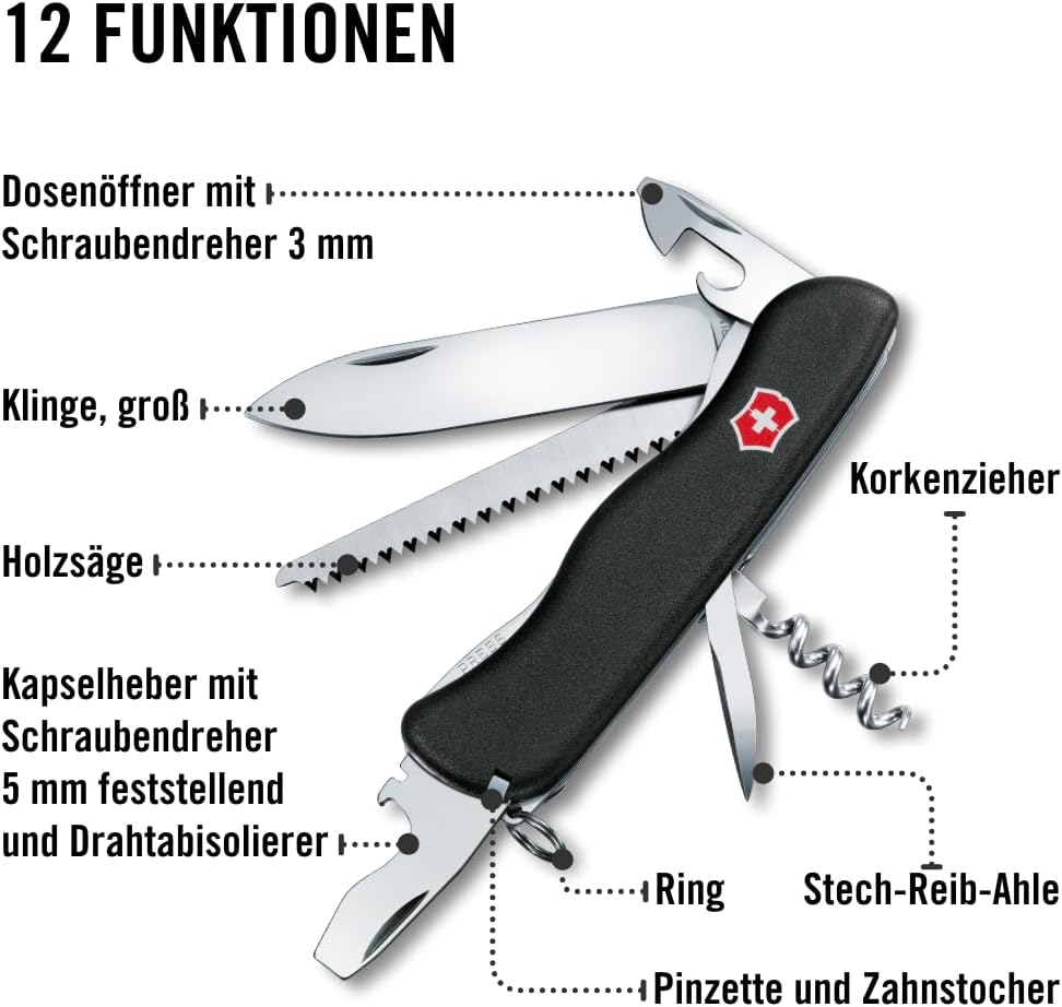 Victorinox Taschenmesser Forester Schwarz One Size Single, Schwarz One Size Single