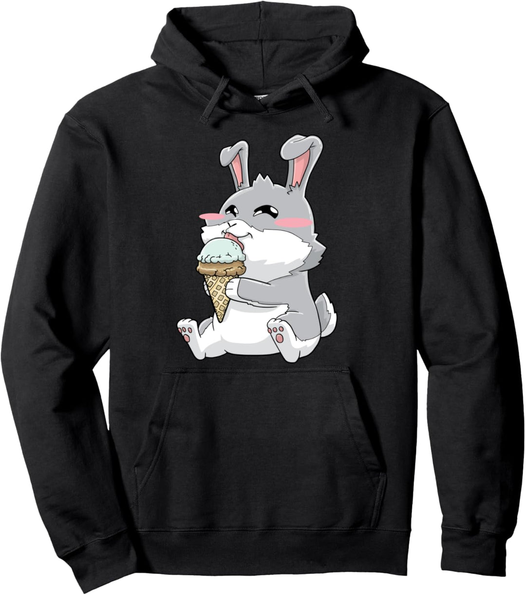 Hase Kaninchen Eis Kawaii Pullover Hoodie