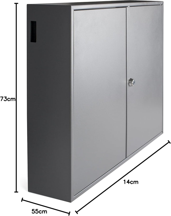 Pavo 8032129 Schlüssel-Kasten/Schrank, 300 Haken mit seitlichem Schlüsseleinwurf, dunkelgrau 300 Hak