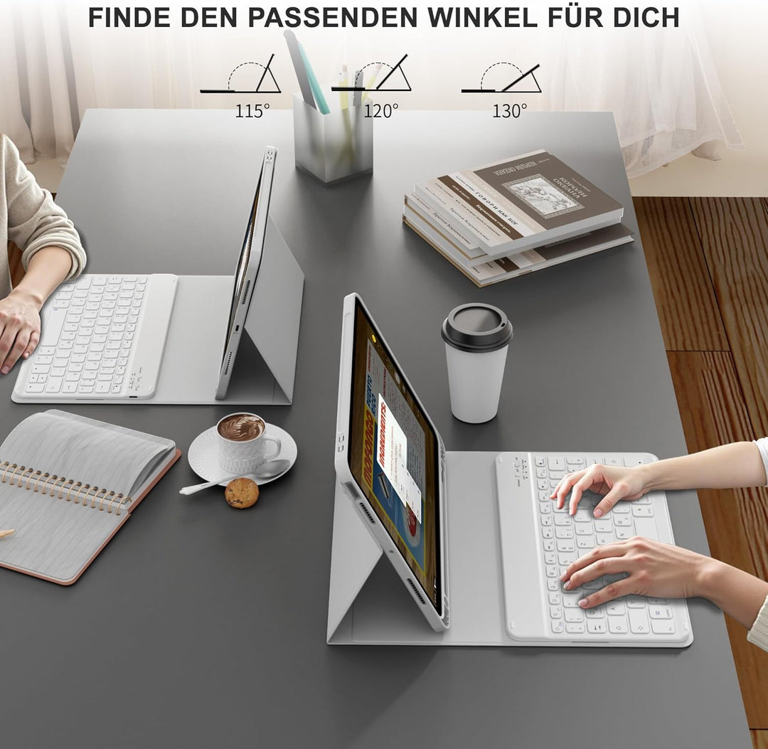 Hülle mit Tastatur für iPad Air 11 Zoll M3 2025 M2 2024/Air 5 Generation 2022 4 Gen 2020 10,9 Zoll,