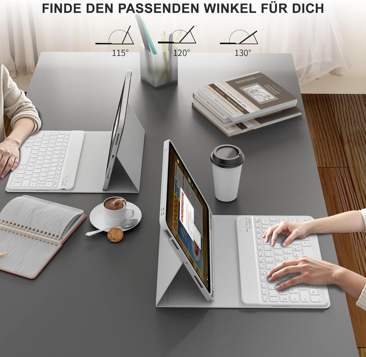 Hülle mit Tastatur für iPad Air 11 Zoll M3 2025 M2 2024/Air 5 Generation 2022 4 Gen 2020 10,9 Zoll,