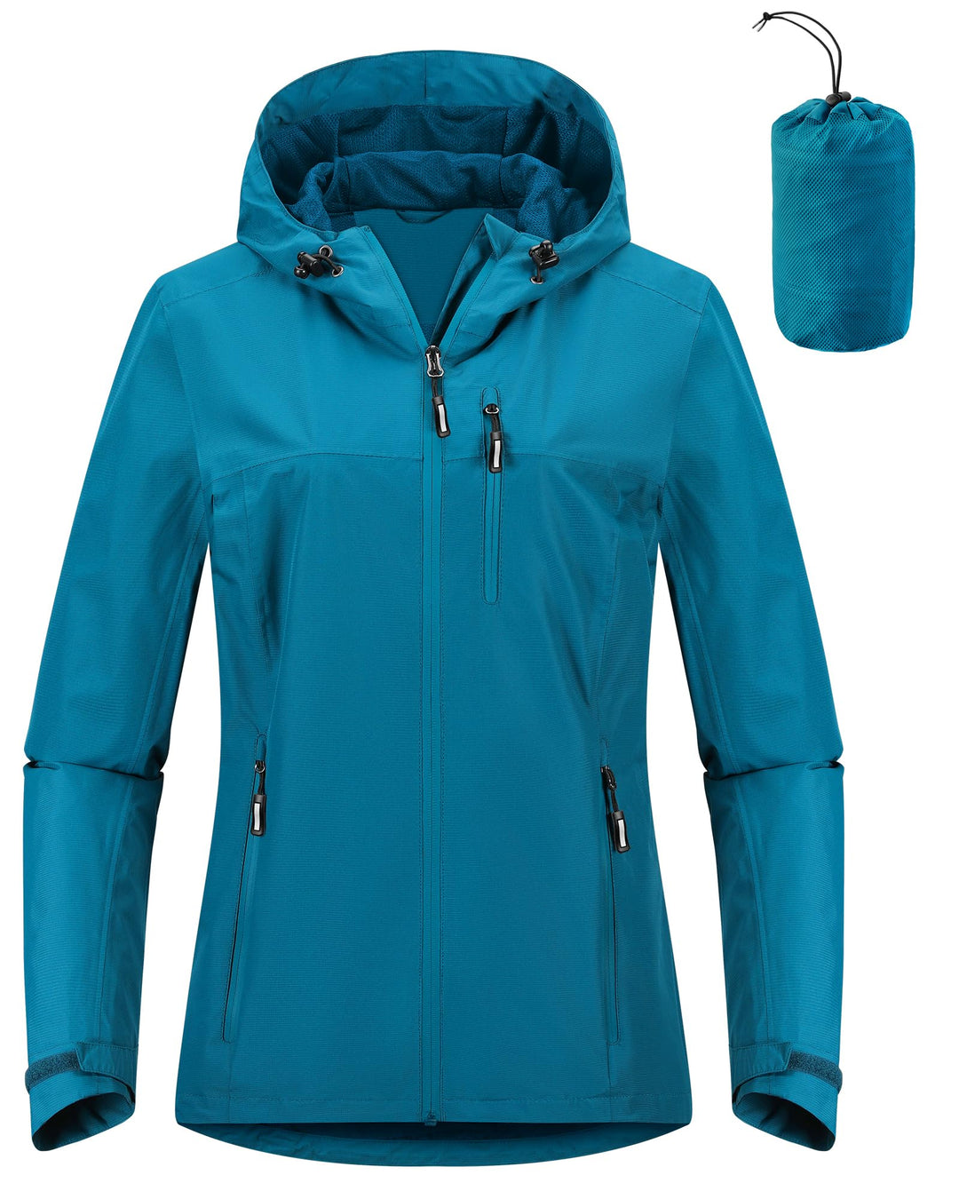 Outdoor Ventures Damen Regenjacke 10000MM Wasserdicht Leichte Gefüttert Packbar Sportjacke Funktions