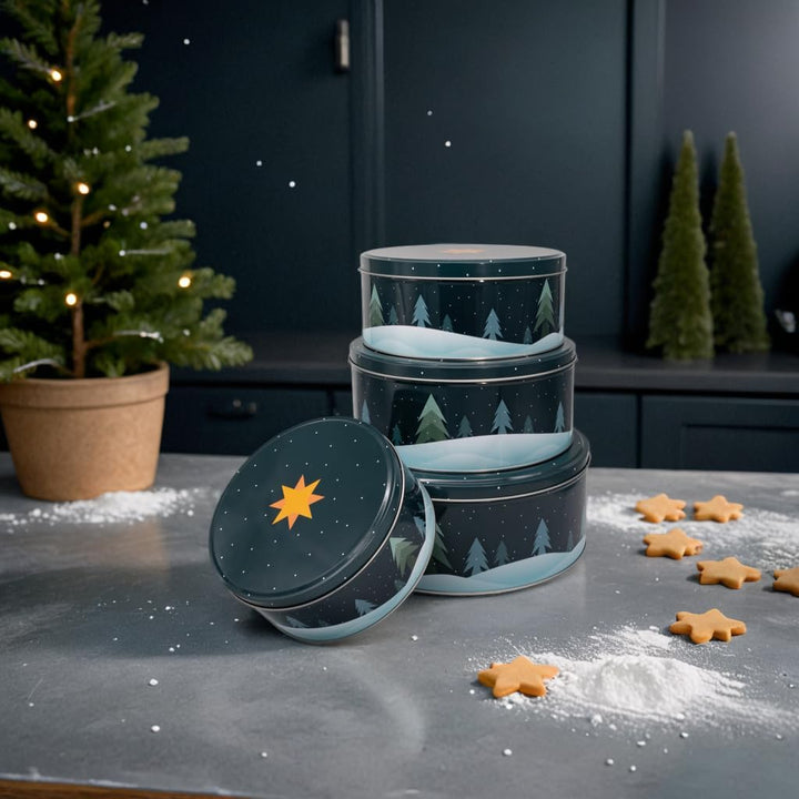 Keksdosen 4er Set | Ideal für Weihnachtsplätzchen & andere Leckereien | 4 Grössen im Set | Gebäck &