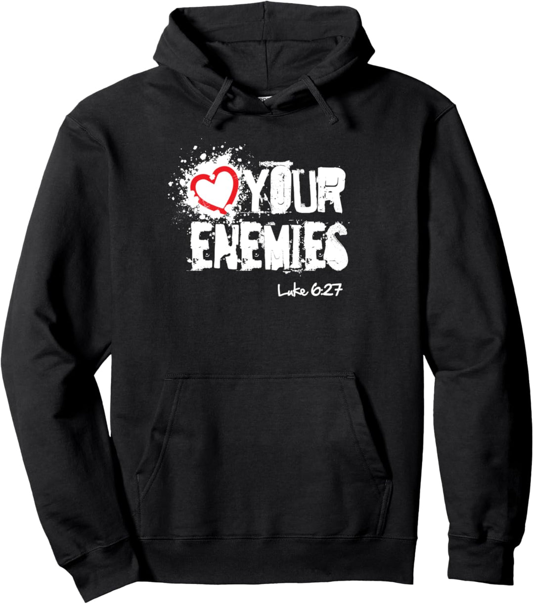 Love Your Enemies - Heart Silhouette Image Christian Faith Pullover Hoodie