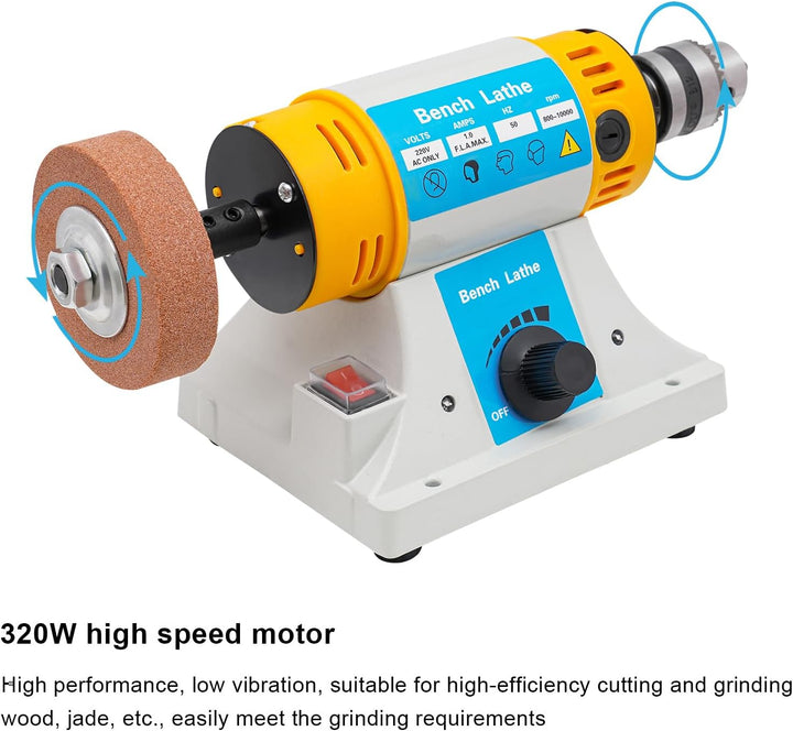 Poliermaschine Schmuck 320 W Elektrische Schleifmaschine Tischpolierer 800-10000 rpm Tisch Poliermas