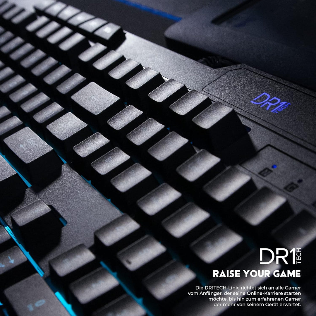DR1TECH Wasp RGB Gaming Tastatur Für PC/PS4 Mit LED Hintergrundbeleuchtung - 104 Tasten Mit 26-Taste