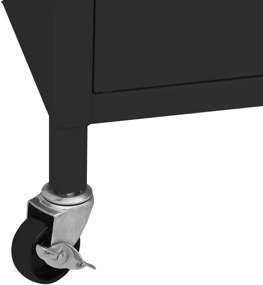 ZQQLVOO Schränke Anrichte Mehrzweckschrank Lagerschrank Schwarz 60x35x56 cm Stahl 60 x 35 x 56 cm (B