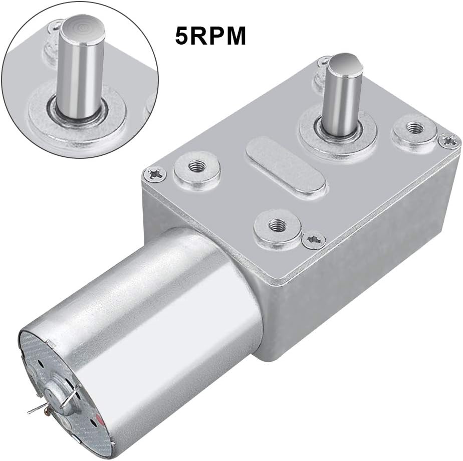 DC Getriebemotor 12V Reversibles Schneckengetriebe 12V, Hohem Drehmoment DC Motor Getriebemotor Gesa