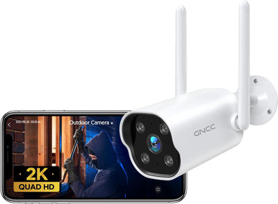 GNCC 2K Überwachungskamera Aussen mit Bewegungsalarm, Kamera Überwachung Aussen WLAN IP Kamera, Smar