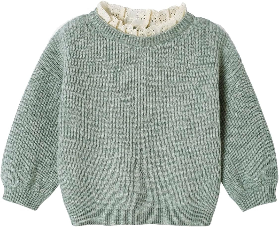 Vertbaudet Baby Pullover mit Volantkragen, Capsule Collection Mama, Tochter & Baby 62 Salbeigrün, 62