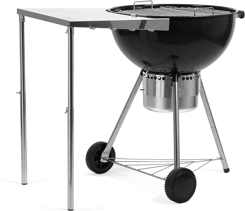 BBQ-Toro Edelstahl Beistelltisch für Ø 57 cm Kugelgrill | 55 x 51 x 47-74 cm | höhenverstellbarer Ku