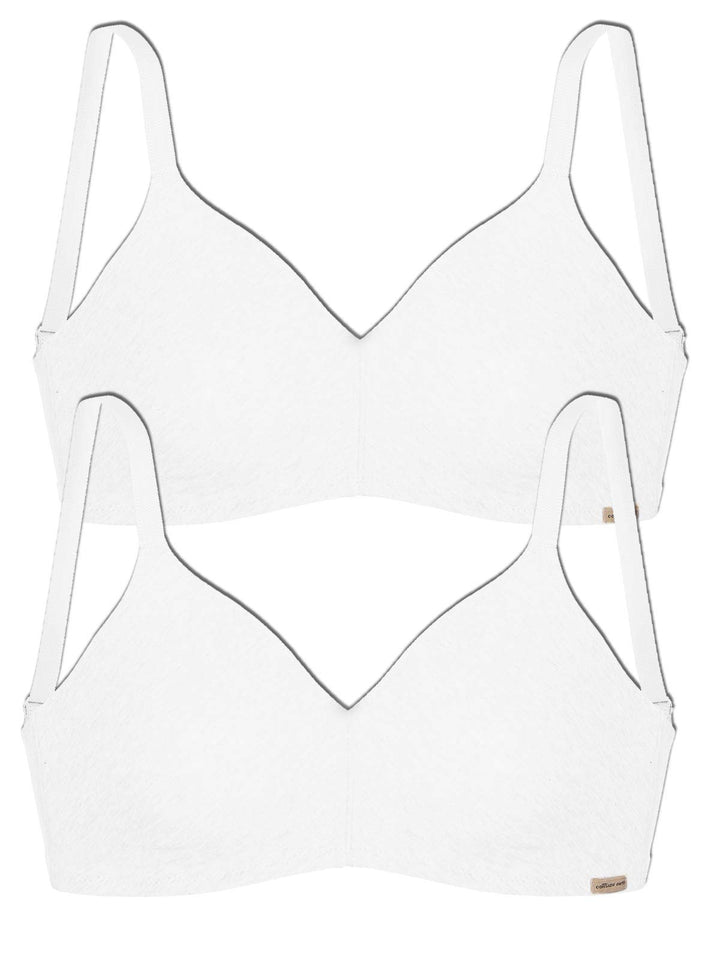 COMAZO Earth 2er Sparpack Damen BH gemoldet, Gr. 70-90 A-C, 80C Weiss
