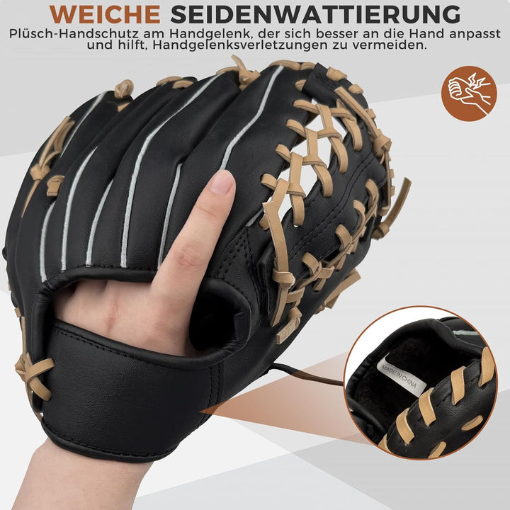 Baseball Handschuhe, Softball Handschuhe mit 1 Ball, Baseball Training Wettbewerb Handschuh Verdicke