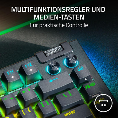 Razer BlackWidow V4 75% - Mechanische Gaming-Tastatur mit Hot Swap (Kompaktes 75-%-Layout, Unterbode