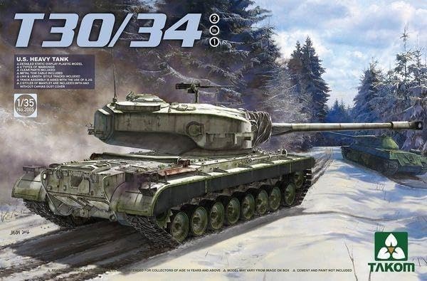 Takom TAK-2065 Modellbausatz U.S. Heavy Tank T30/34, 2 in 1