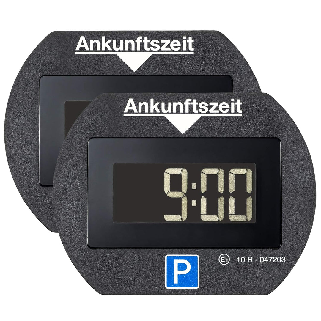 2X Park Lite elektronische Parkscheibe Digitale Parkuhr schwarz mit offizieller Zulassung vom KBA -