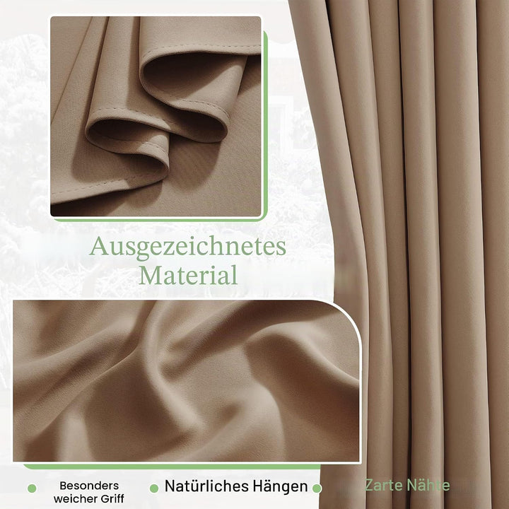 KGORGE Vorhänge Wärmeisolierend Thermovorhang mit Ösen Wohnzimmer Vorhänge Kurz Blickdicht 2er Set B