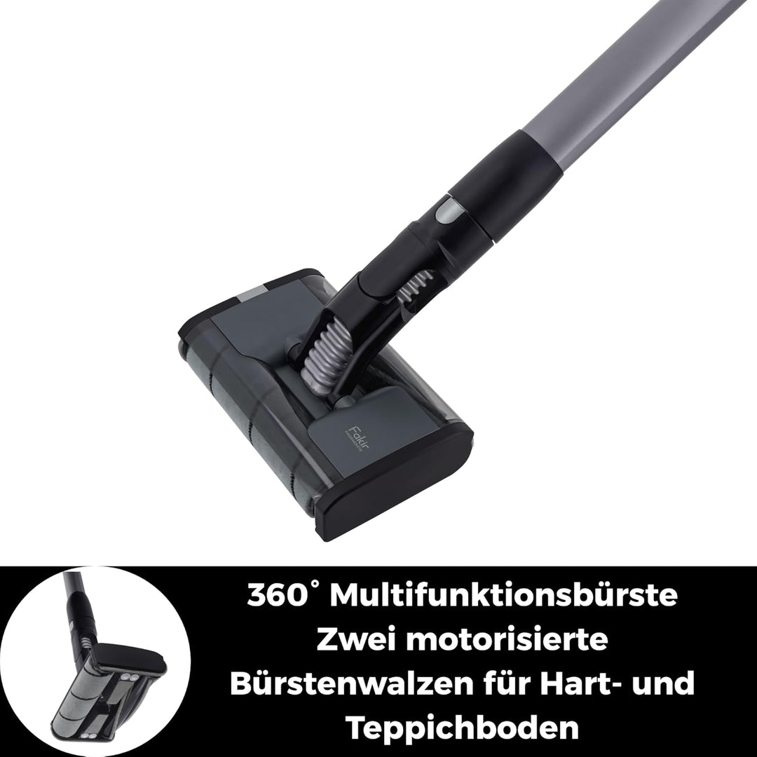 Fakir AS 1480 LT Floor Akku Staubsauger 180 W, Bodenstaubsauger Akku, kabelloser Handstaubsauger mit