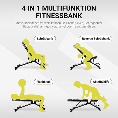 Hantelbank Premium Multifunktion mit verstellbarer Schrägbank - Fitnessbank bis zu 200kg Sport